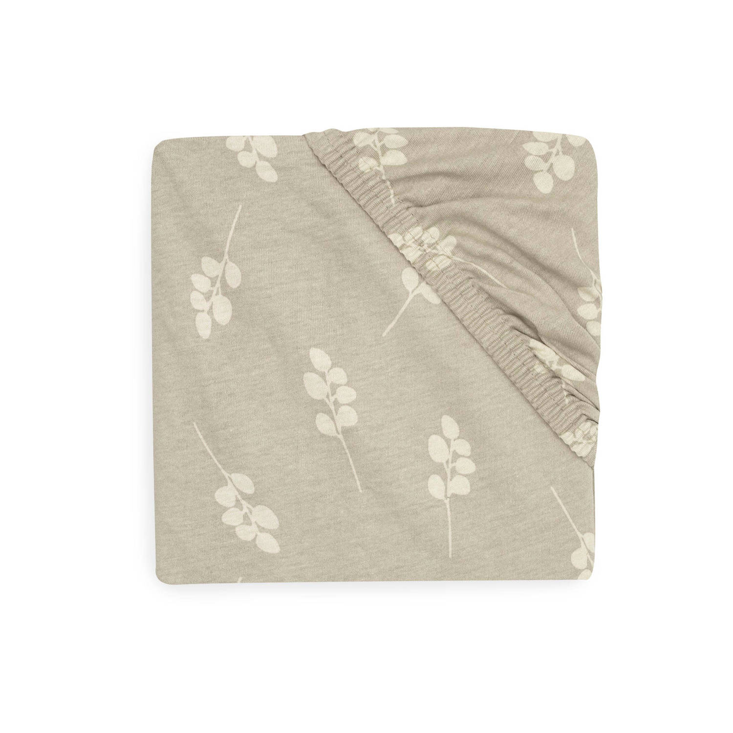 Jollein katoenen jersey ledikant hoeslaken 60x120cm Twig Olive Green