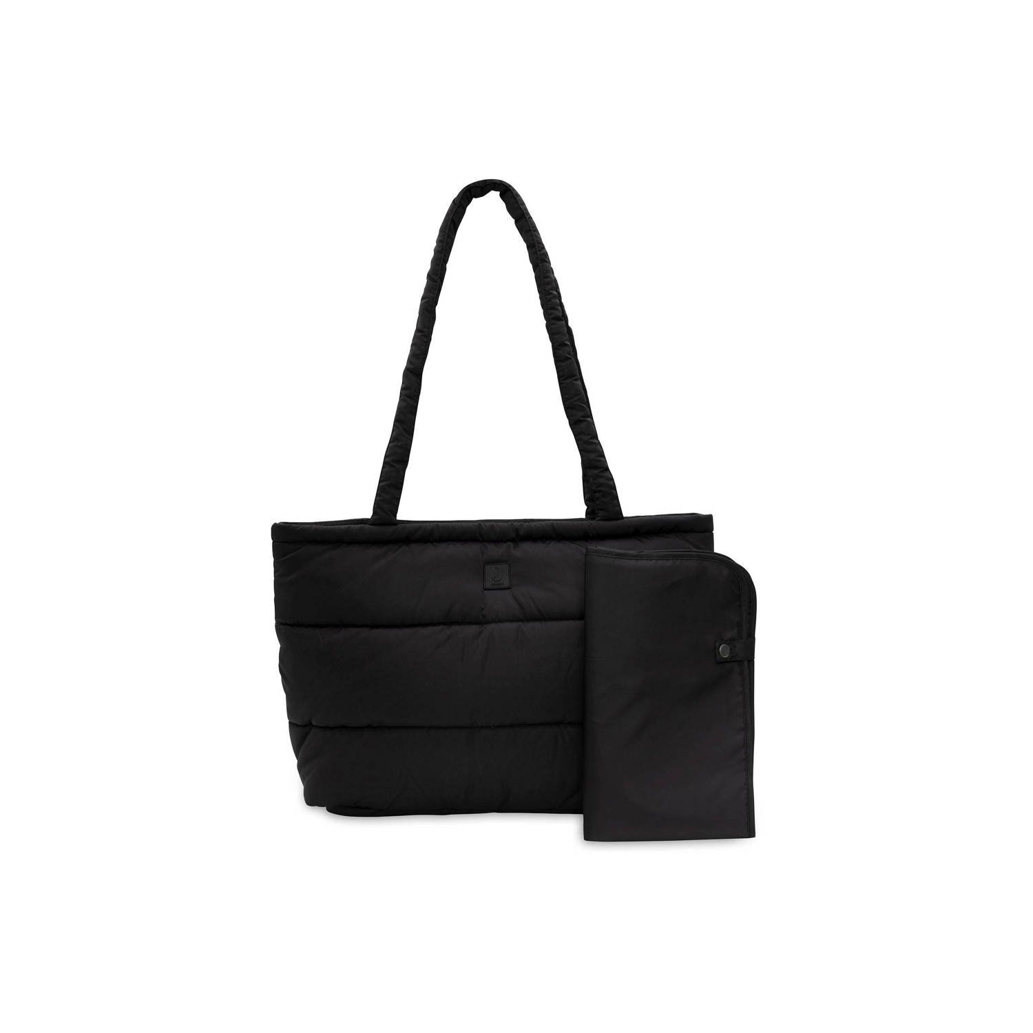 Jollein puffed bag mom luiertas black Zwart Effen