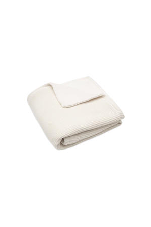 baby wiegdeken 75x100cm Basic Knit - Ivory/Coral fleece
