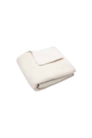 baby wiegdeken 75x100cm Basic Knit - Ivory/Coral fleece
