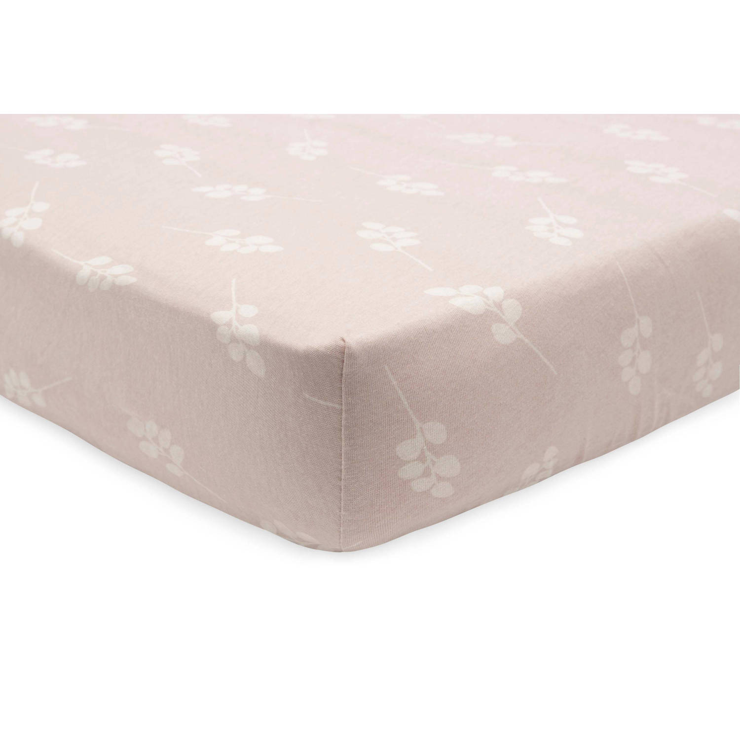 Jollein katoenen jersey ledikant hoeslaken 60x120cm Twig Wild Rose Roze