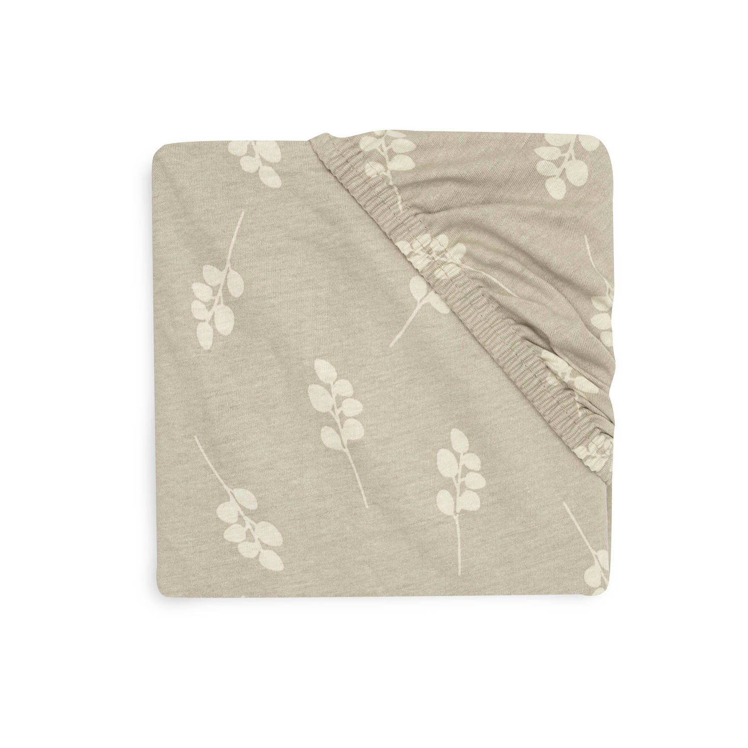 Jollein katoenen jersey wieg hoeslaken 40 50x80 90cm Twig Olive Green