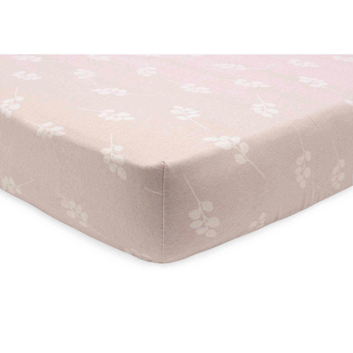 Jollein katoenen jersey ledikant hoeslaken 70x140cm Twig Wild Rose Roze