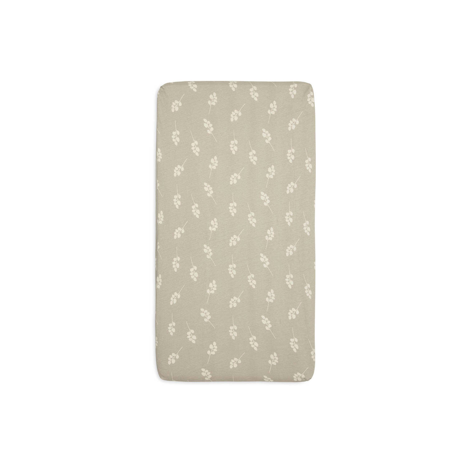 Jollein katoenen jersey ledikant hoeslaken 70x140cm Twig Olive Green