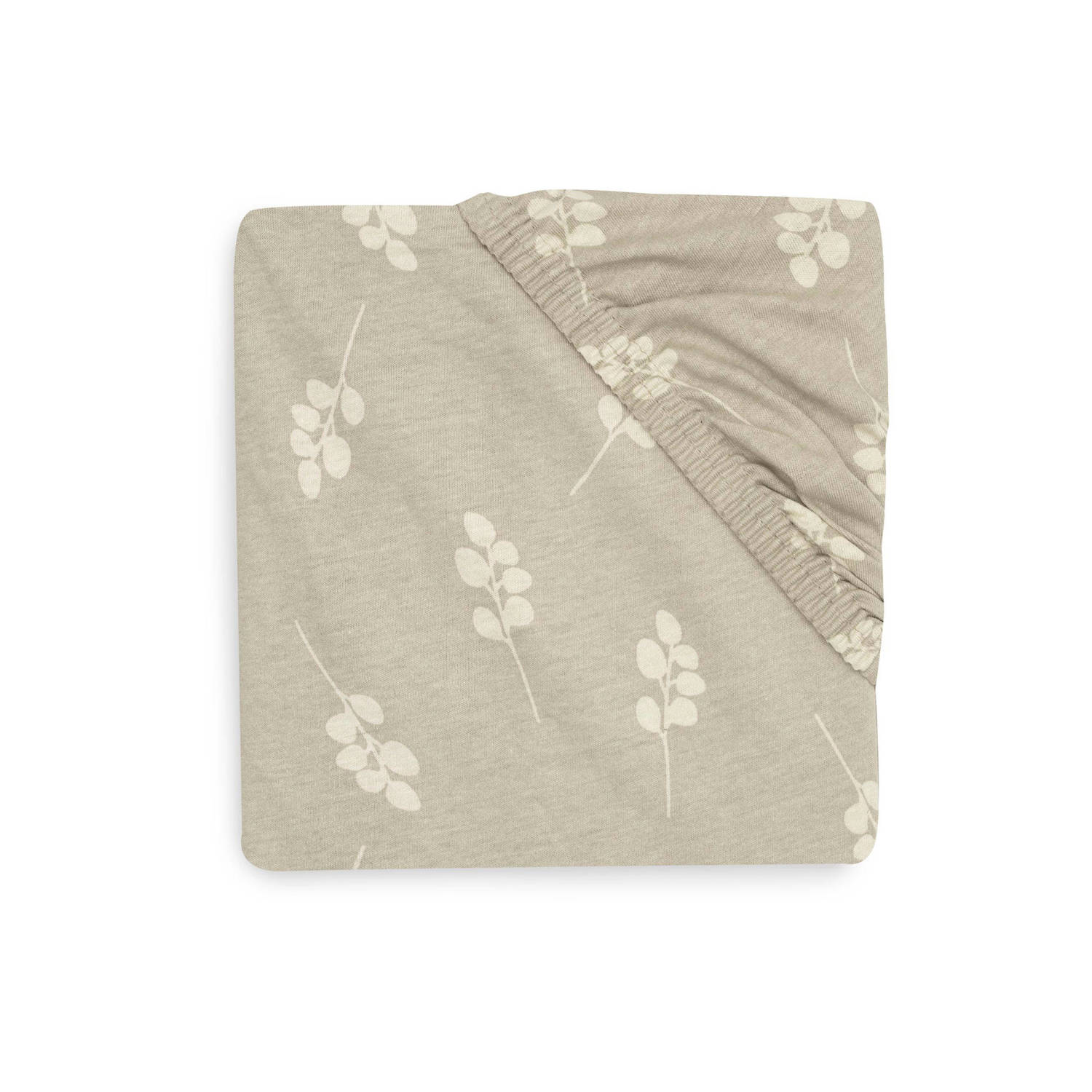 Jollein katoenen jersey ledikant hoeslaken 70x140cm Twig Olive Green