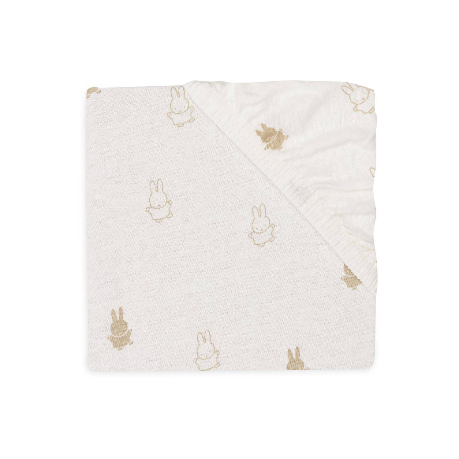 Jollein katoenen jersey wieg hoeslaken 40 50x80 90cm Happy Miffy Nougat