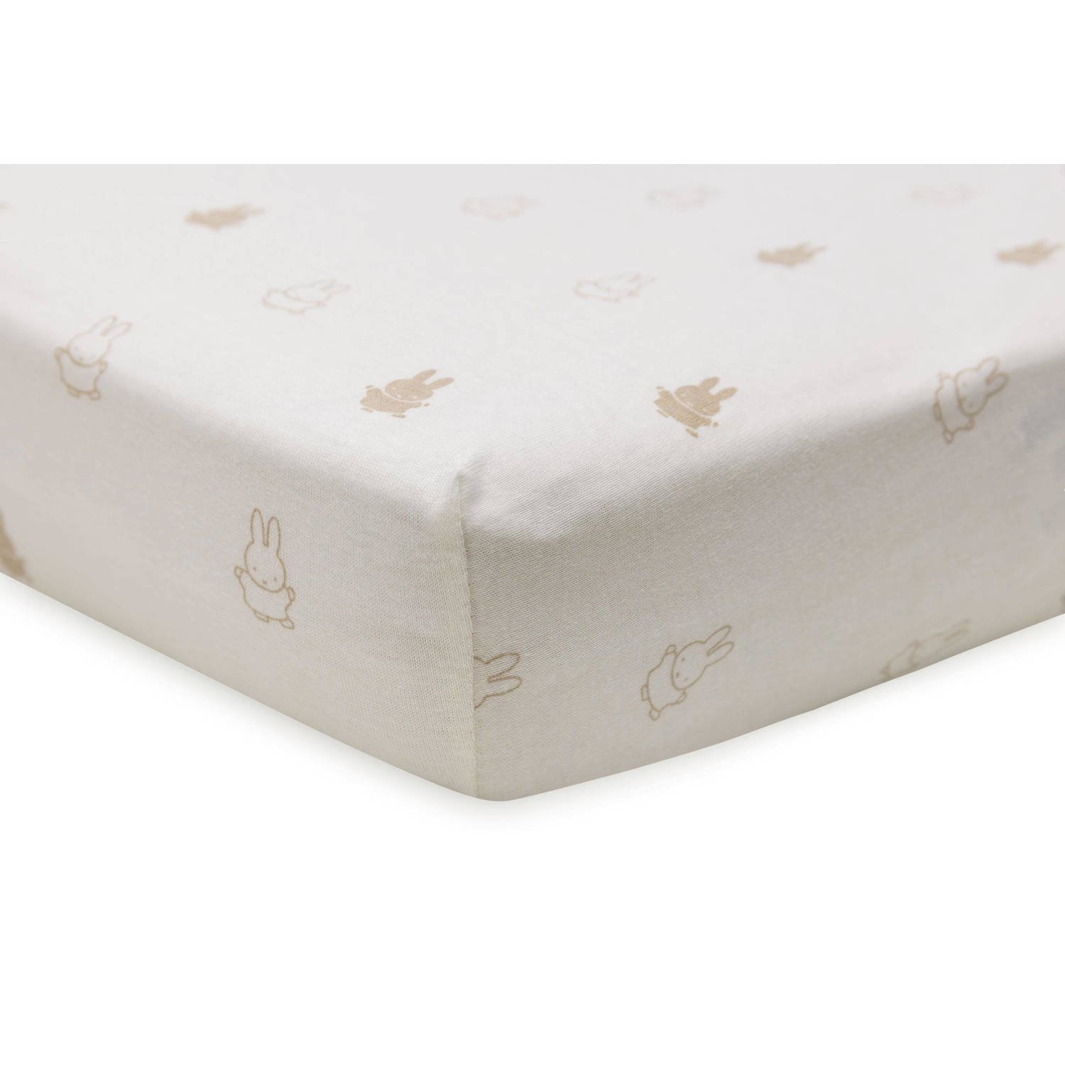 Jollein katoenen jersey wieg hoeslaken 40 50x80 90cm Happy Miffy Nougat Beige