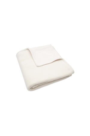 baby ledikantdeken 100x150cm Basic Knit - Ivory/Coral fleece