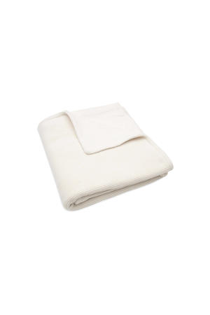 baby ledikantdeken 100x150cm Basic Knit - Ivory/Coral fleece