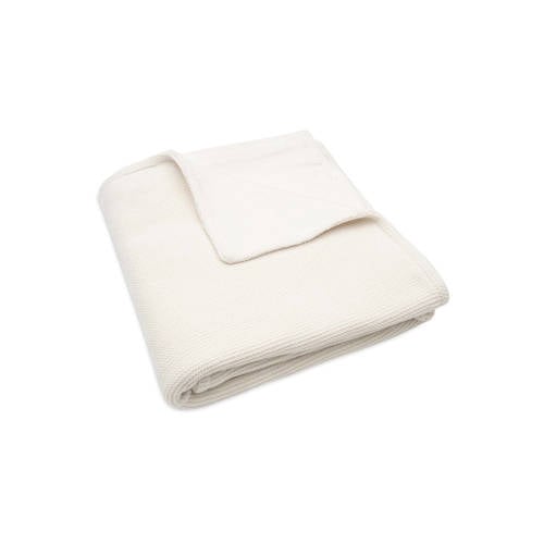Jollein baby ledikantdeken 100x150cm Basic Knit - Ivory/Coral fleece afbeelding
