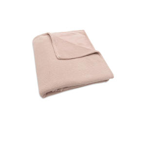 baby ledikantdeken 100x150cm Basic Knit - Wild Rose/Fleece