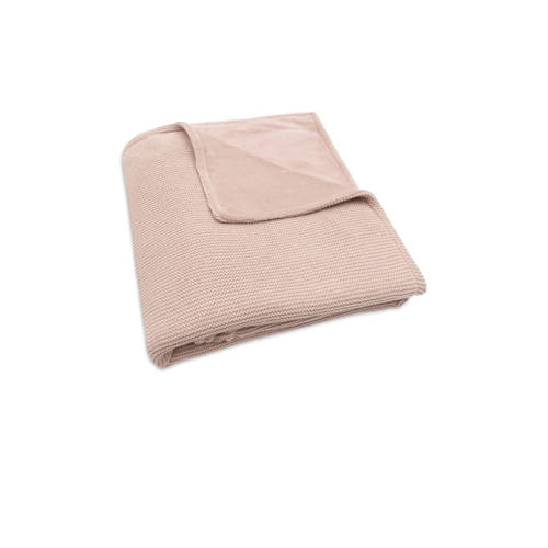Jollein baby ledikantdeken 100x150cm Basic Knit - Wild Rose/Fleece afbeelding