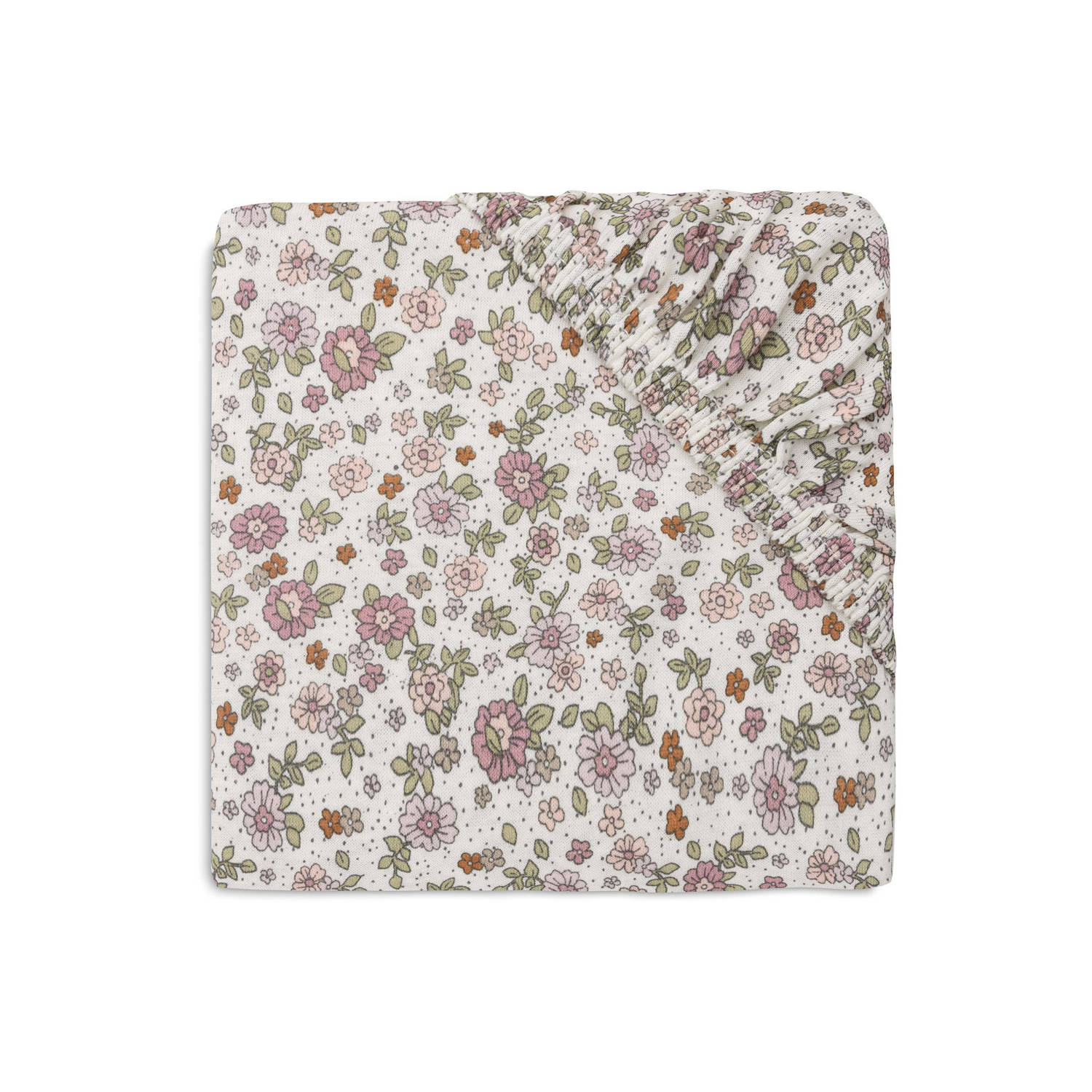 Jollein katoenen jersey ledikant hoeslaken 60x120cm Retro Flowers