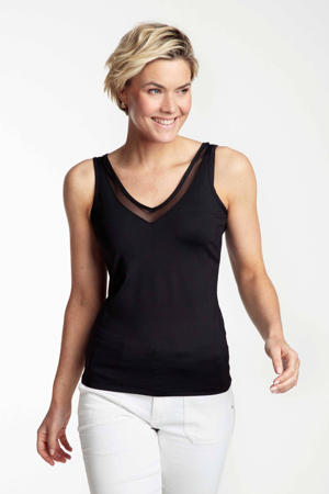 semi-transparante top PAM zwart