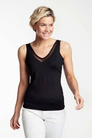 semi-transparante top PAM zwart
