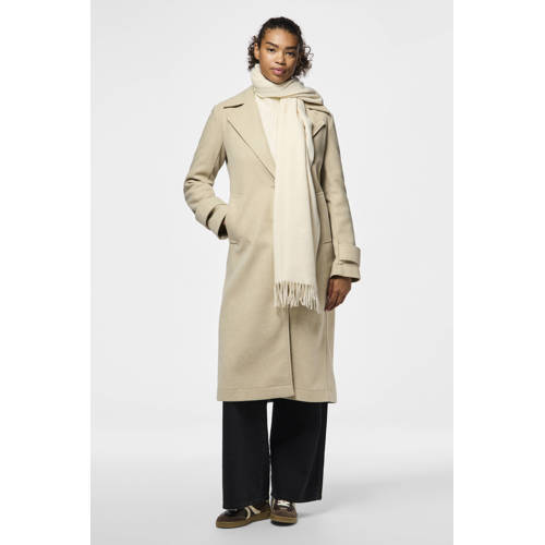 PIECES sjaal met franjes PCNOAH beige afbeelding