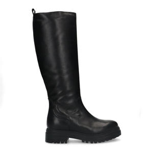 chunky leren laarzen zwart