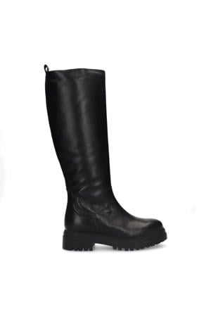 chunky leren laarzen zwart