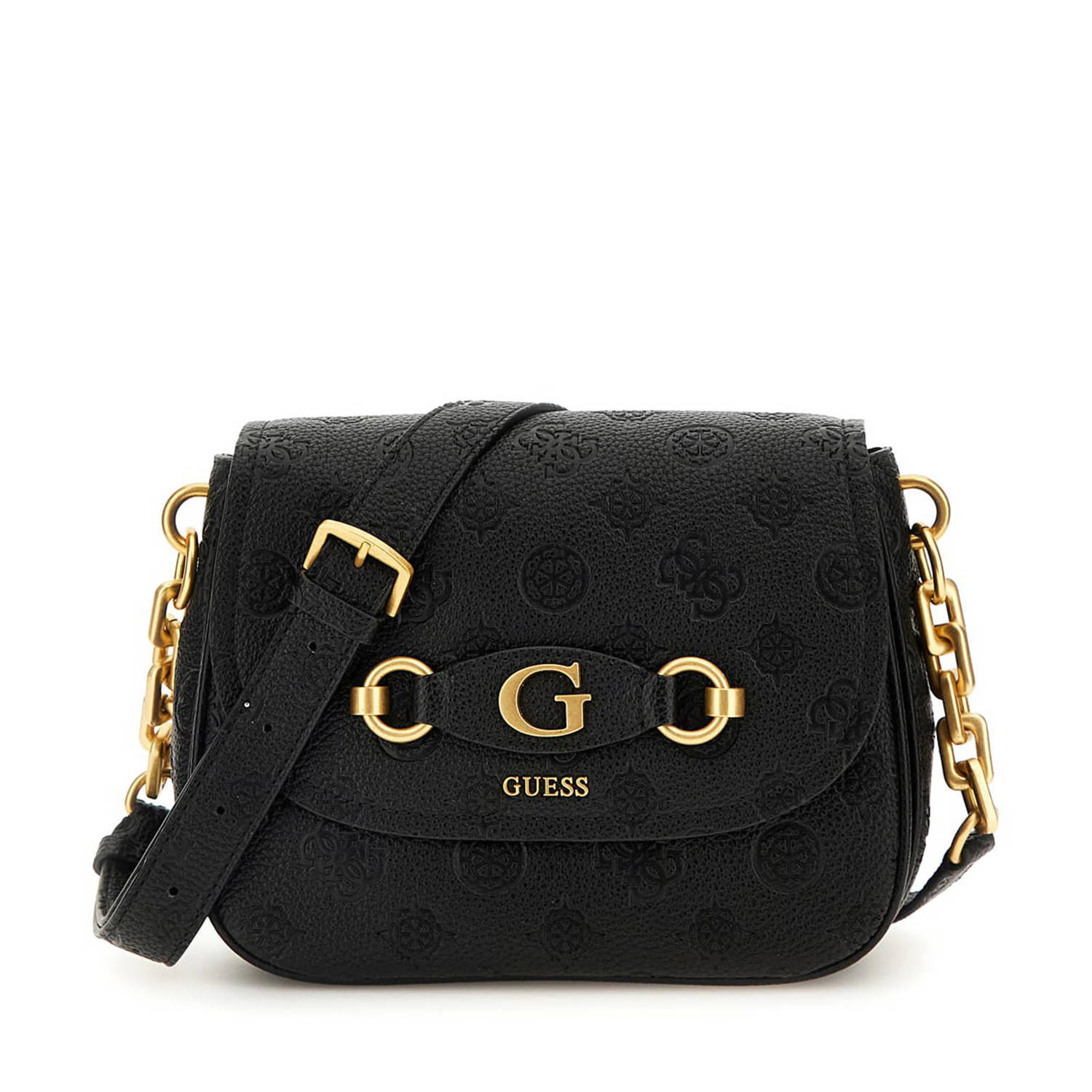 GUESS crossbody tas Izzy met logoprint zwart