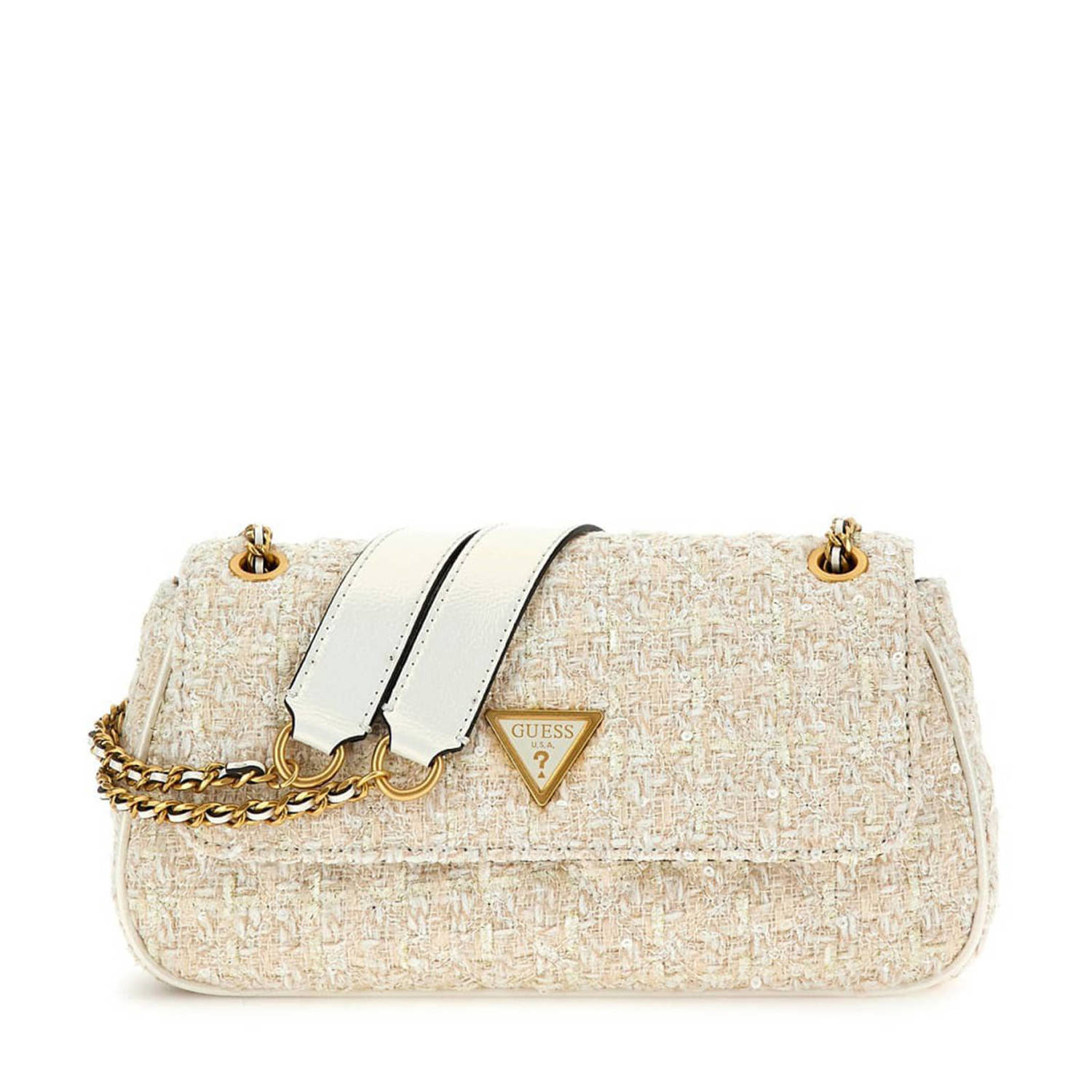 GUESS tweed crossbody tas Giully beige