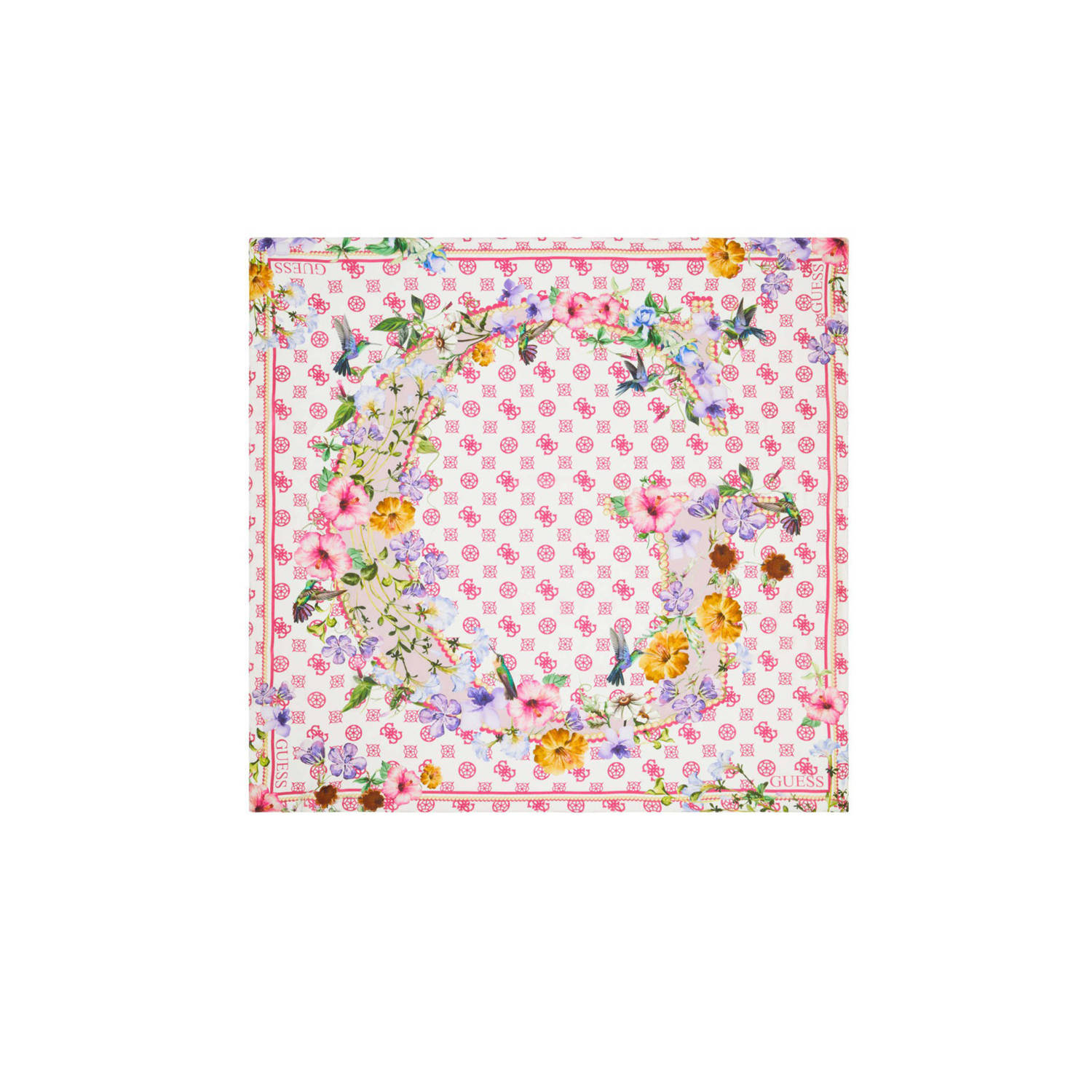 GUESS sjaal met bloemenprint roze multi