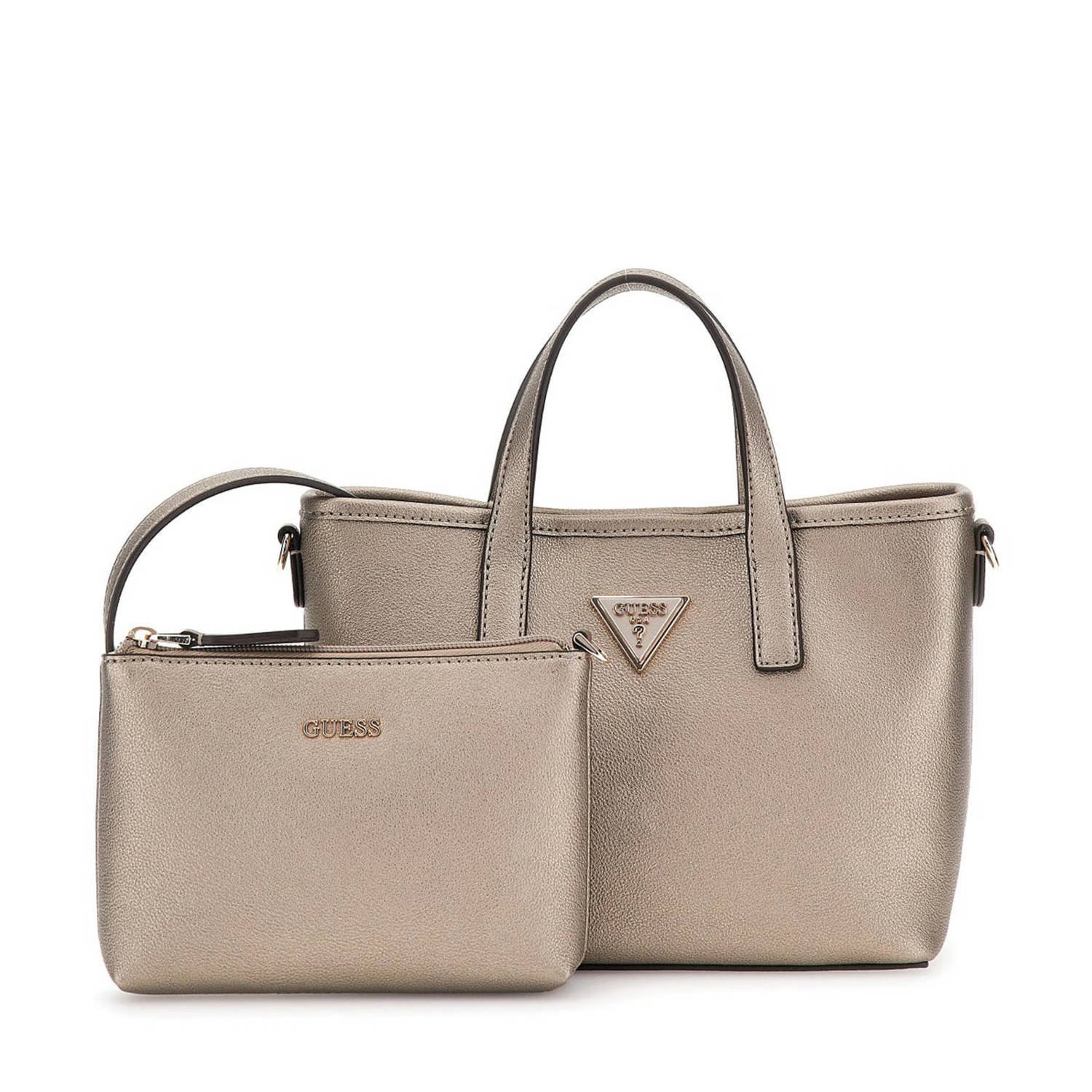 GUESS metallic mini shopper Latona champagne