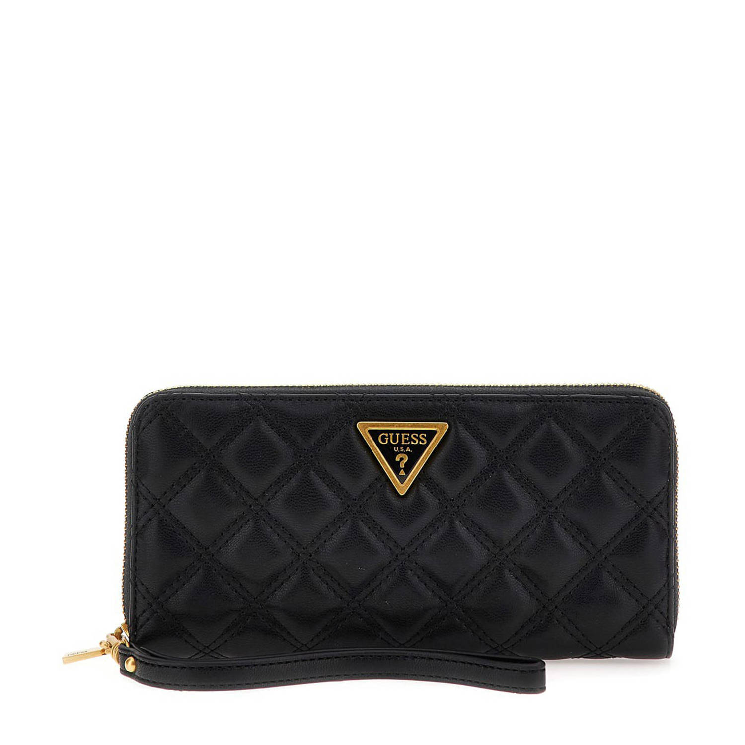 Guess Zwarte Portemonnee met Meerdere Vakken en Rits Black Dames