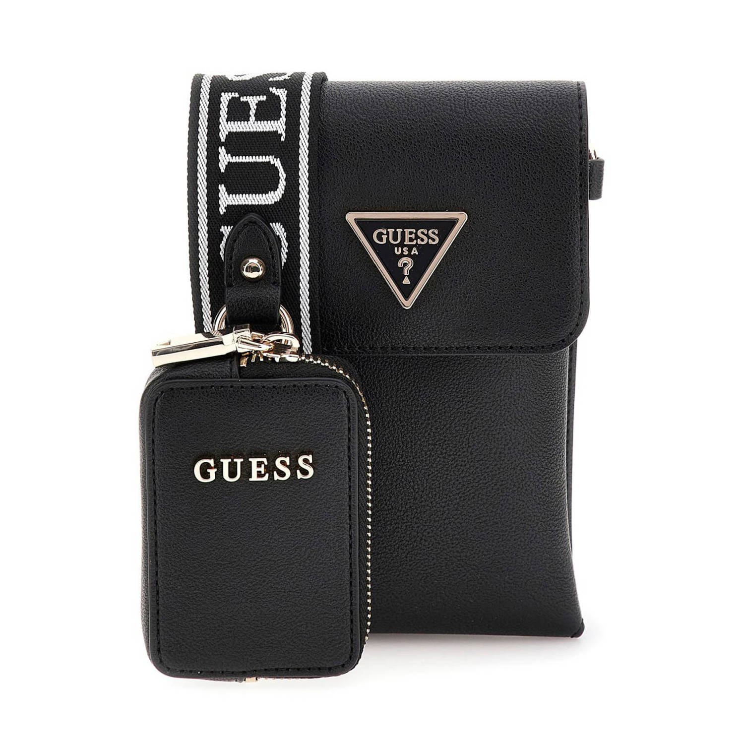 Guess Zwarte Schoudertas Latona Flap Black Dames