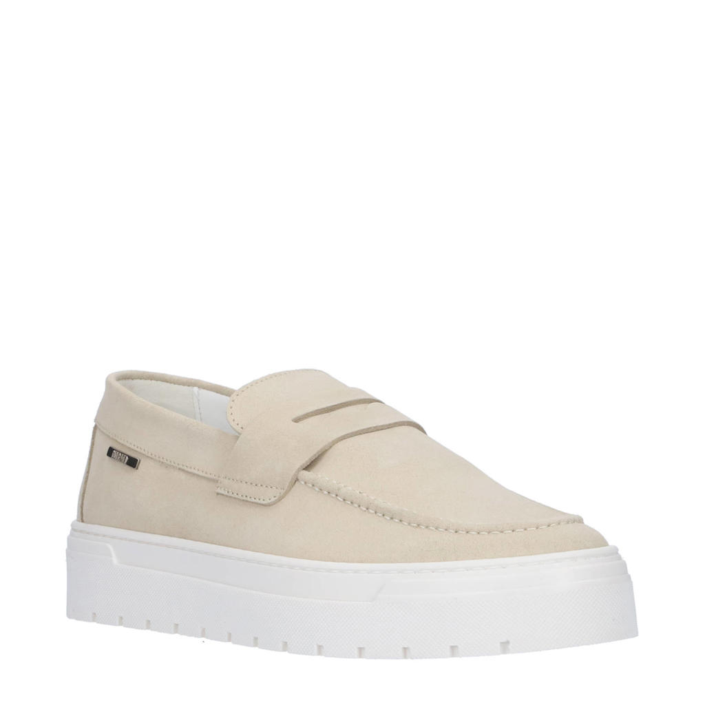 Beige heren Antony Morato suède loafers 