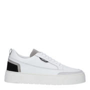 thumbnail: Wit en zwarte heren Antony Morato Flint powder leren sneakers met veters