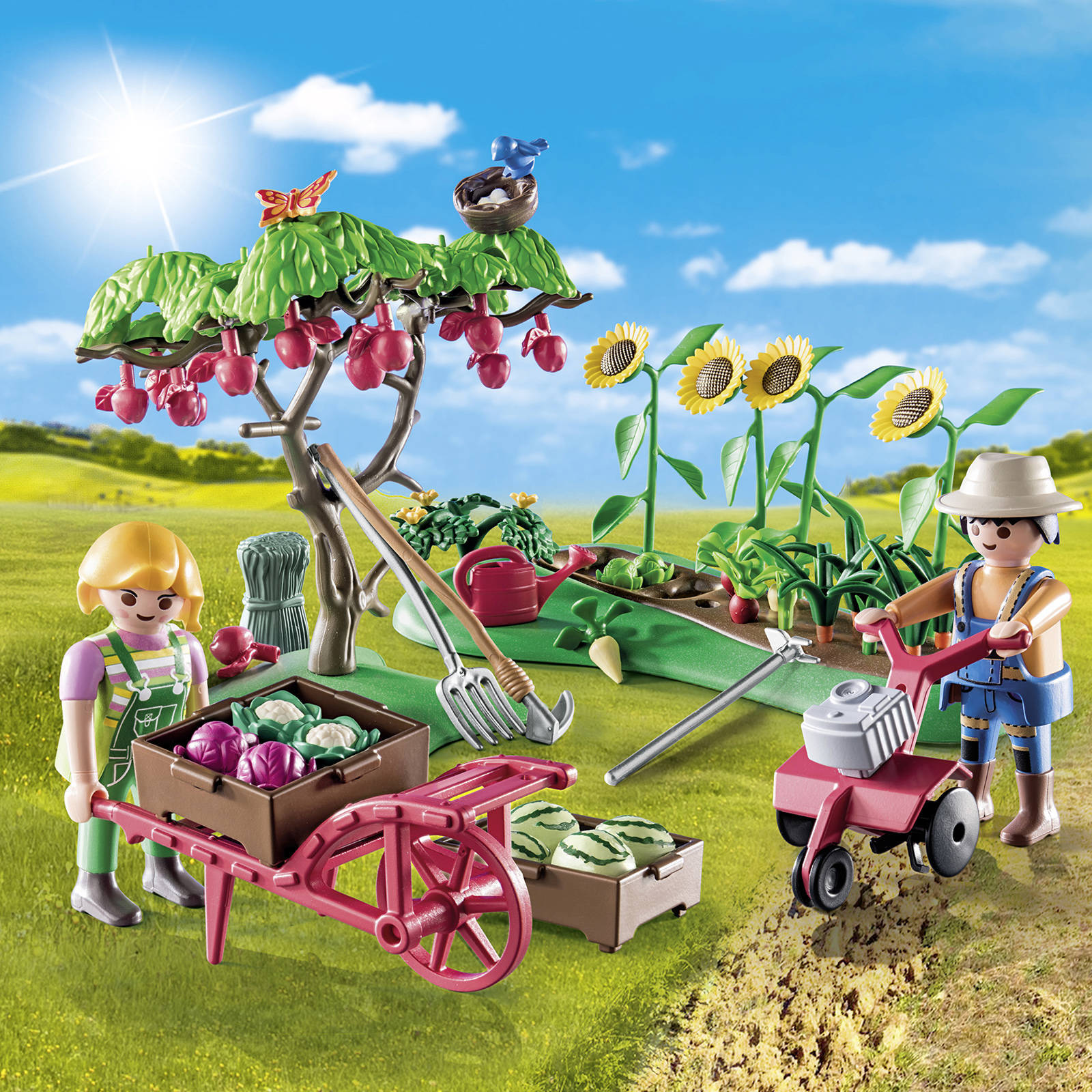 Playmobil Jardin Potager - Set Avec Personnages Et Accessoires Pour Enfants