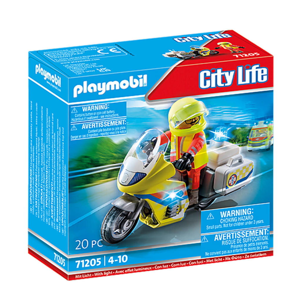 Playmobil City Life Noodmotorfiets met zwaailicht - 71205