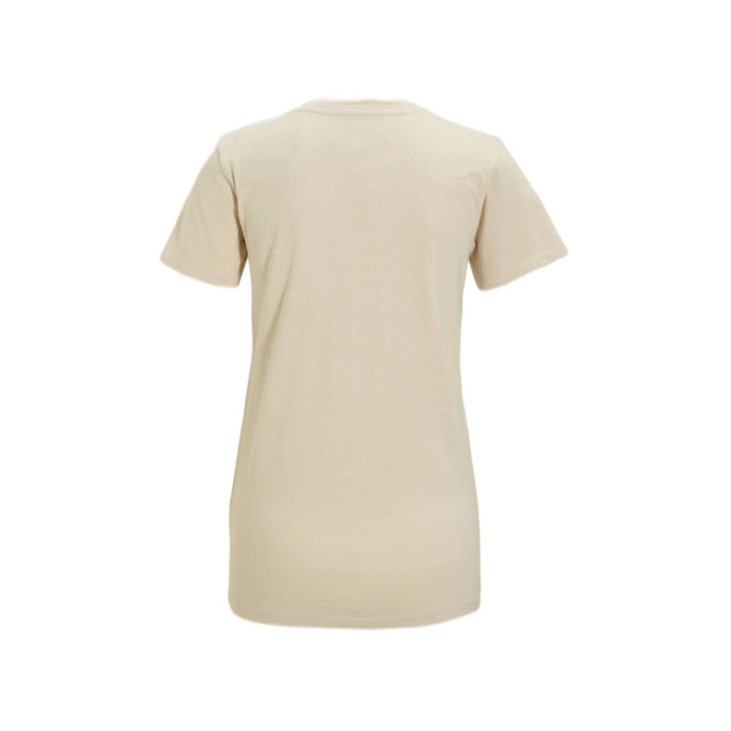 anytime T-shirt met V-hals beige