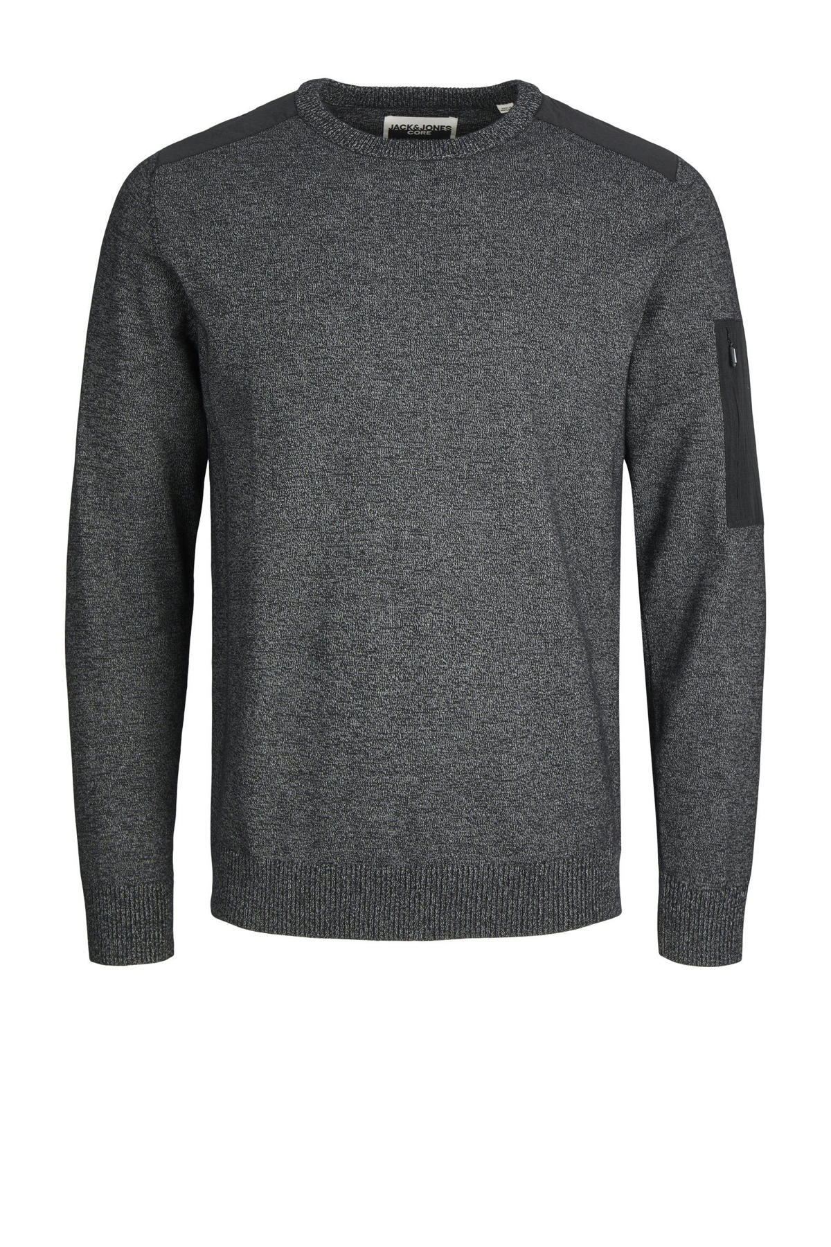Jack & Jones Core Ctm No 7203011 JACK & JONES CORE gemêleerde trui JCOMETRO zwart | wehkamp