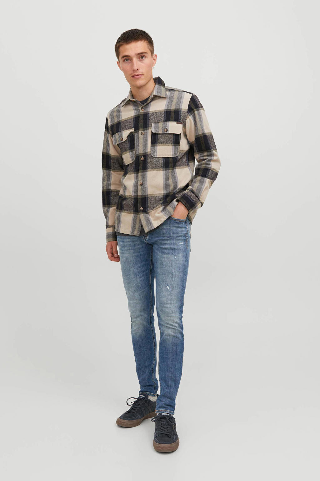 JACK & JONES JEANS INTELLIGENCE skinny jeans JJILIAM JJSEAL blue denim
