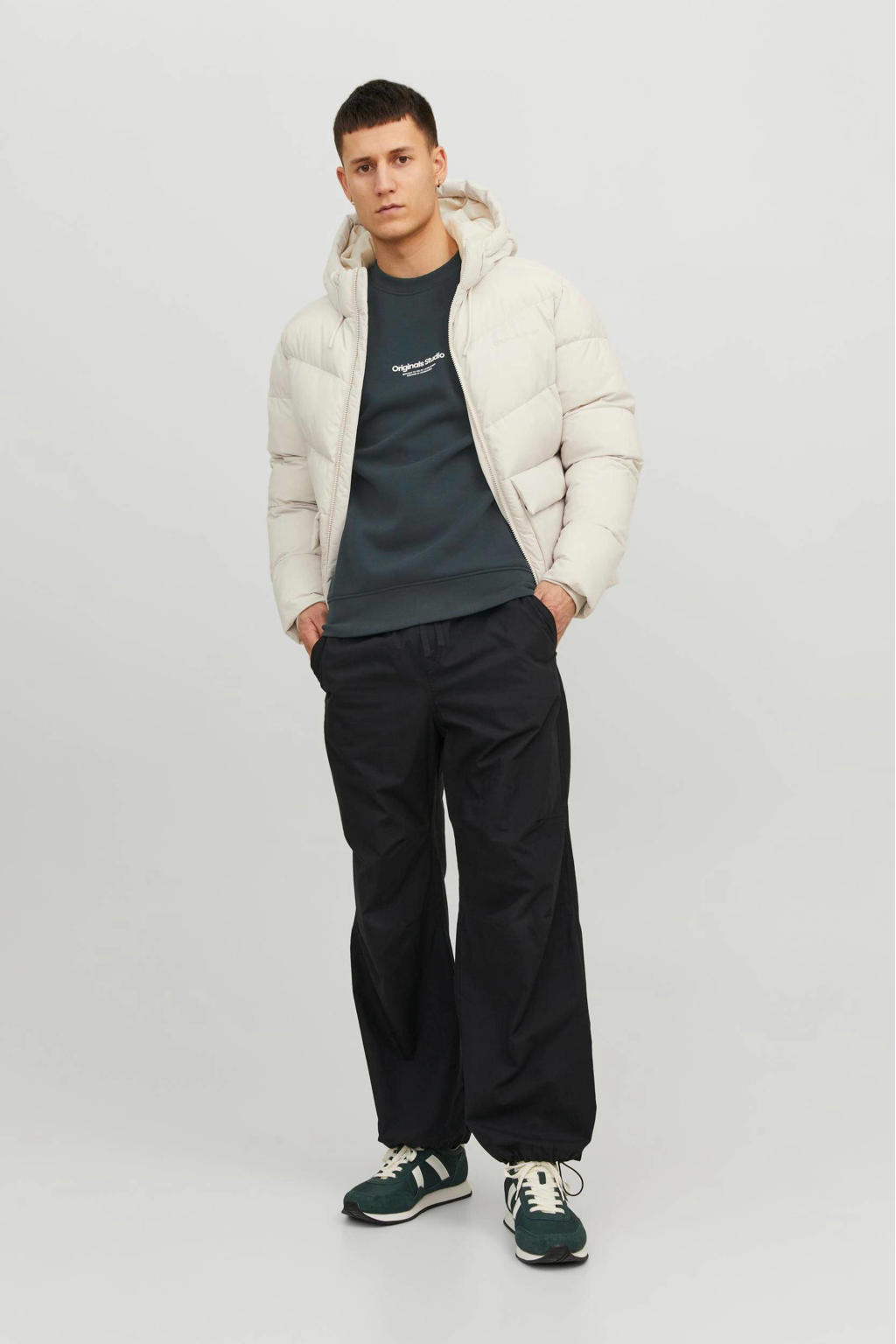 JACK & JONES ORIGINALS sweater JORVESTERBRO met printopdruk groen