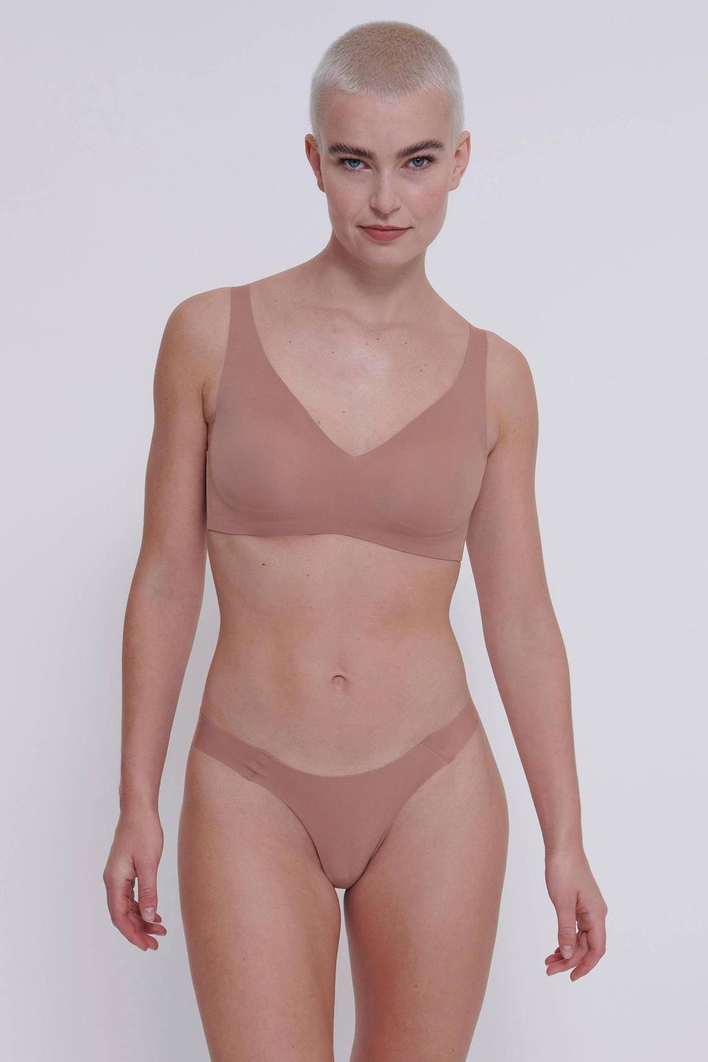 sloggi ZERO Feel 2.0 seamless voorgevormde bh zonder beugel bruin