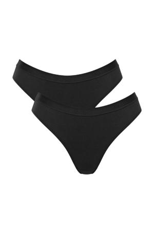 high leg slip (set van 2) zwart