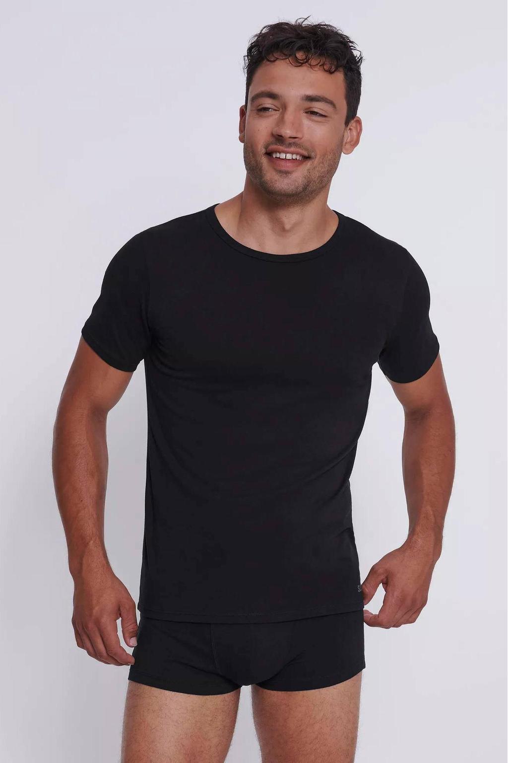sloggi MEN GO ondershirt (set van 2) zwart