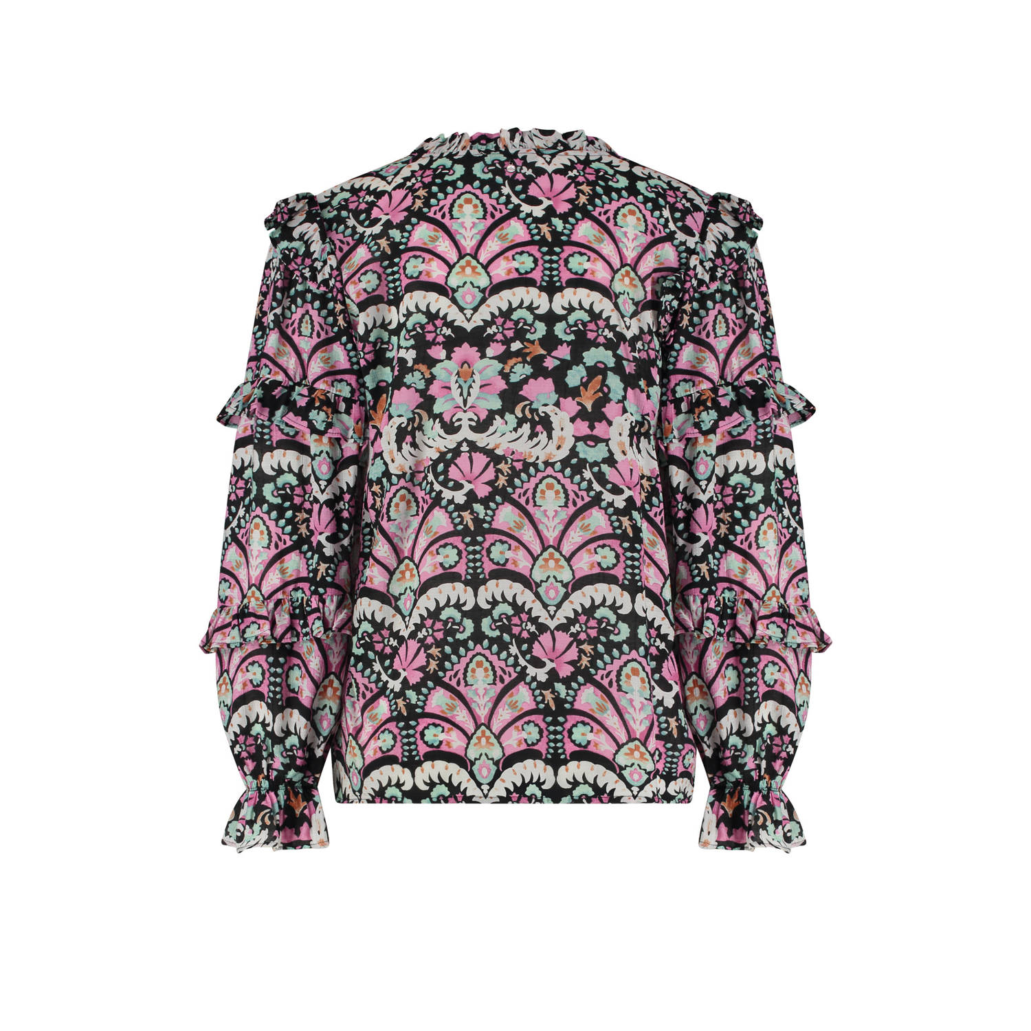 Tramontana blousetop met all over print en ruches multi