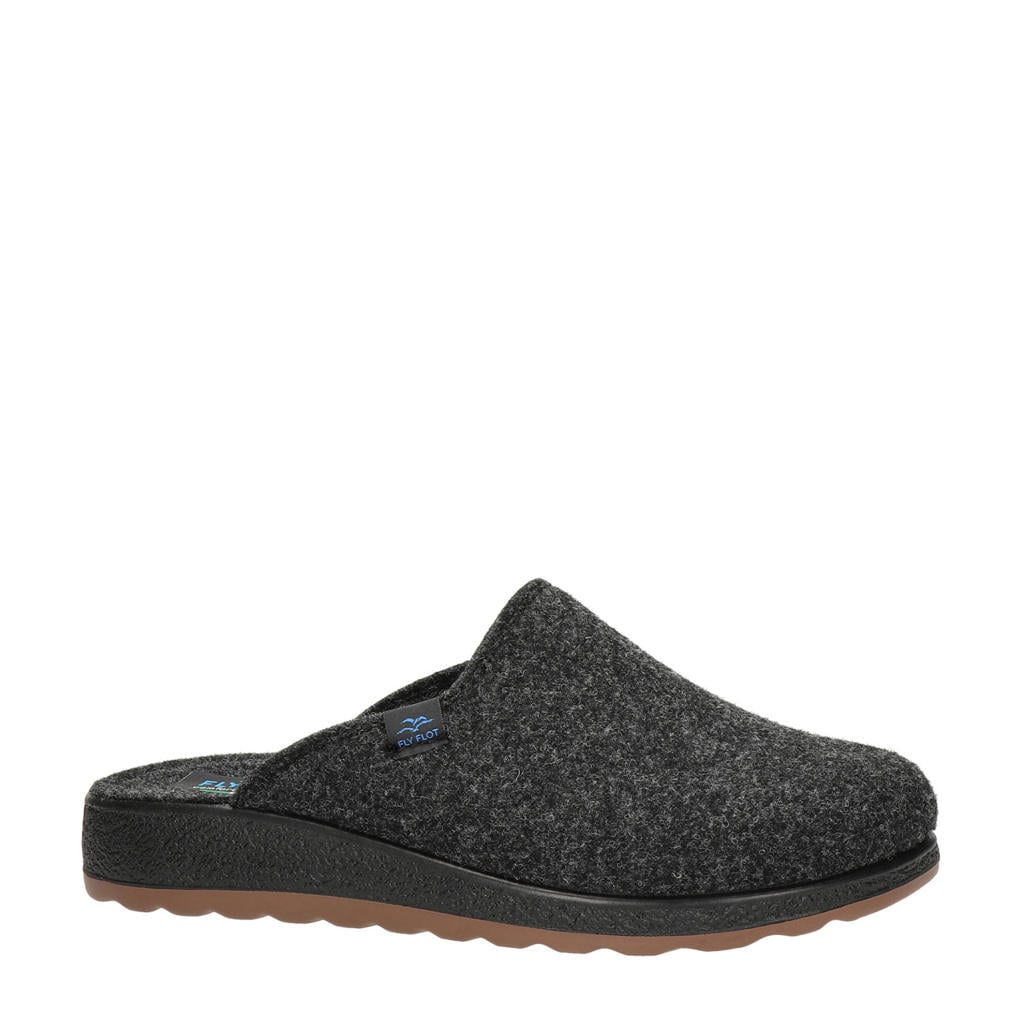 Zwarte heren Fly Flot pantoffels van textiel