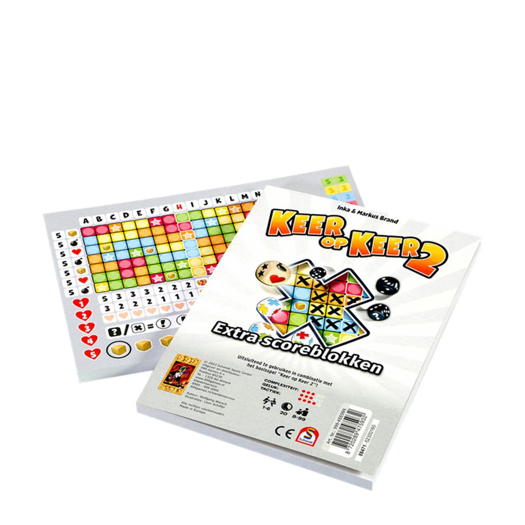 999 Games Scoreblokken keer op keer 2 twee stuks level 1 uitbreidingsspel