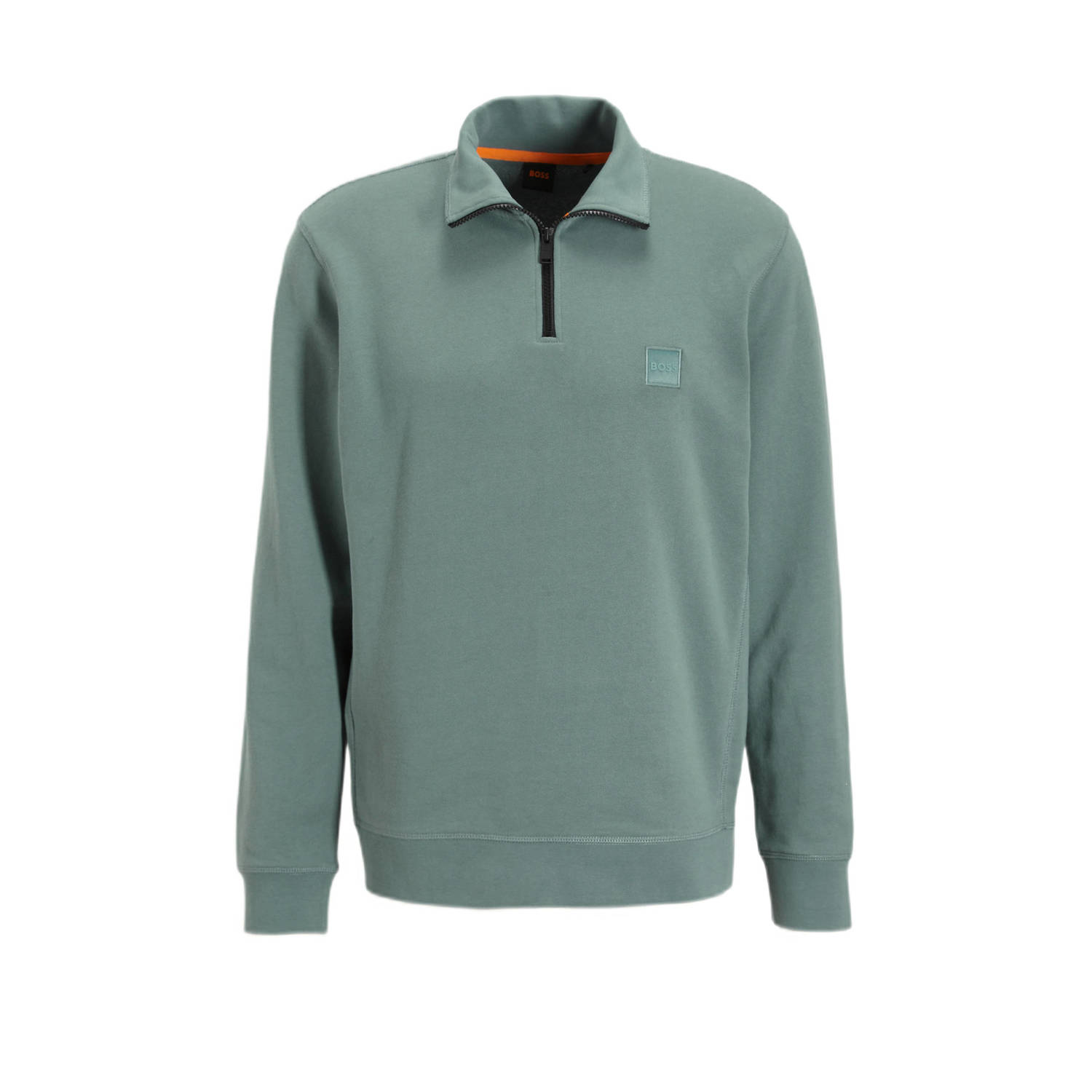 BOSS sweater Zetrust met logo open green