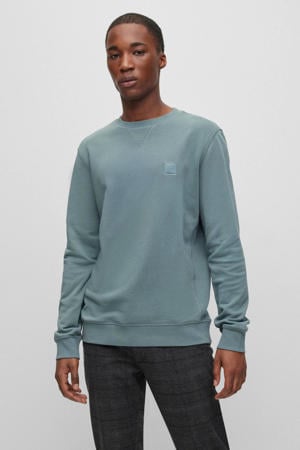 sweater Westart met logo open green