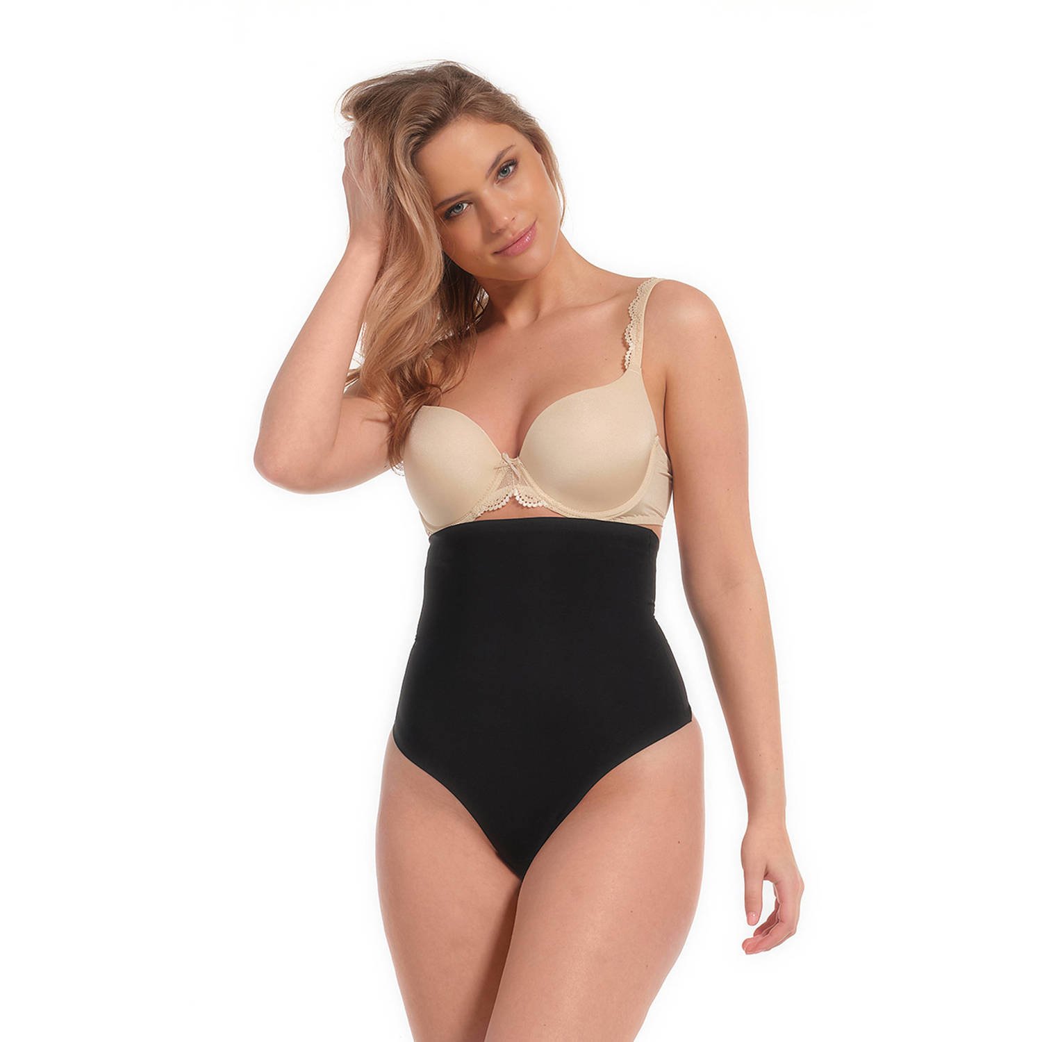 MAGIC Bodyfashion high waist sterk corrigerende string Maxi Sexy Hi-Thong zwart