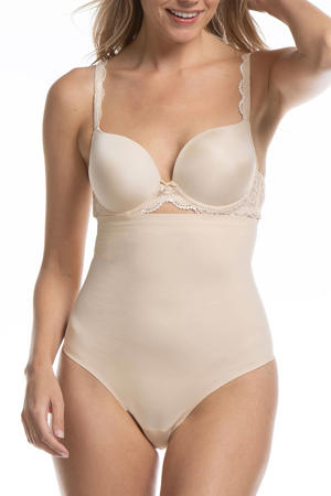 seamless high waist sterk corrigerende string Maxi Sexy Hi-Thong lichtbeige