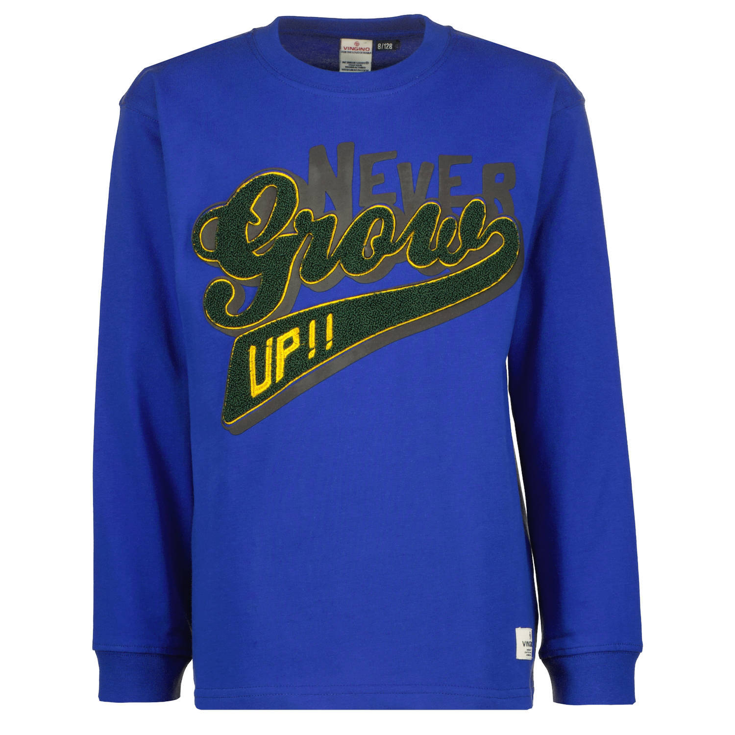 VINGINO sweater Boris met printopdruk blauw Printopdruk 104