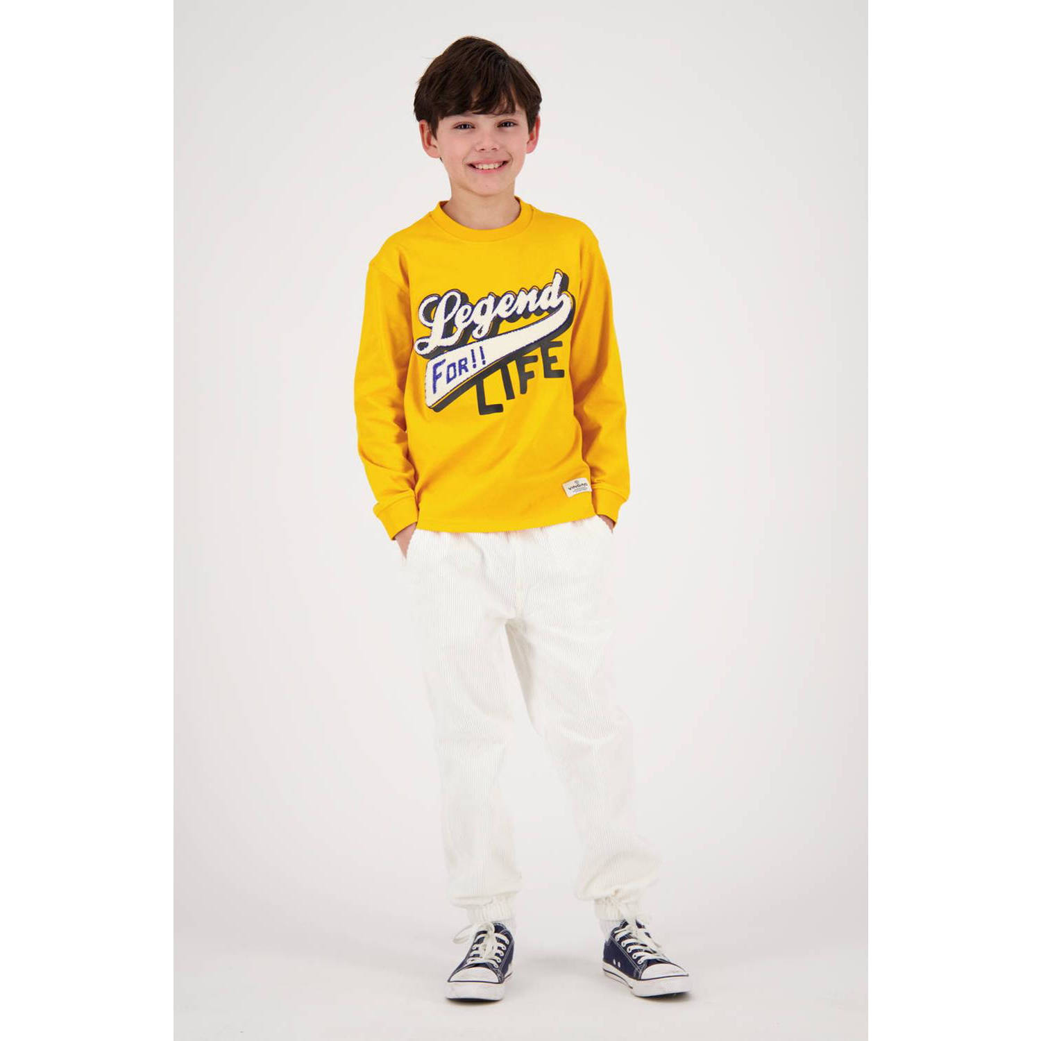 VINGINO sweater Boris met printopdruk geel Printopdruk 116