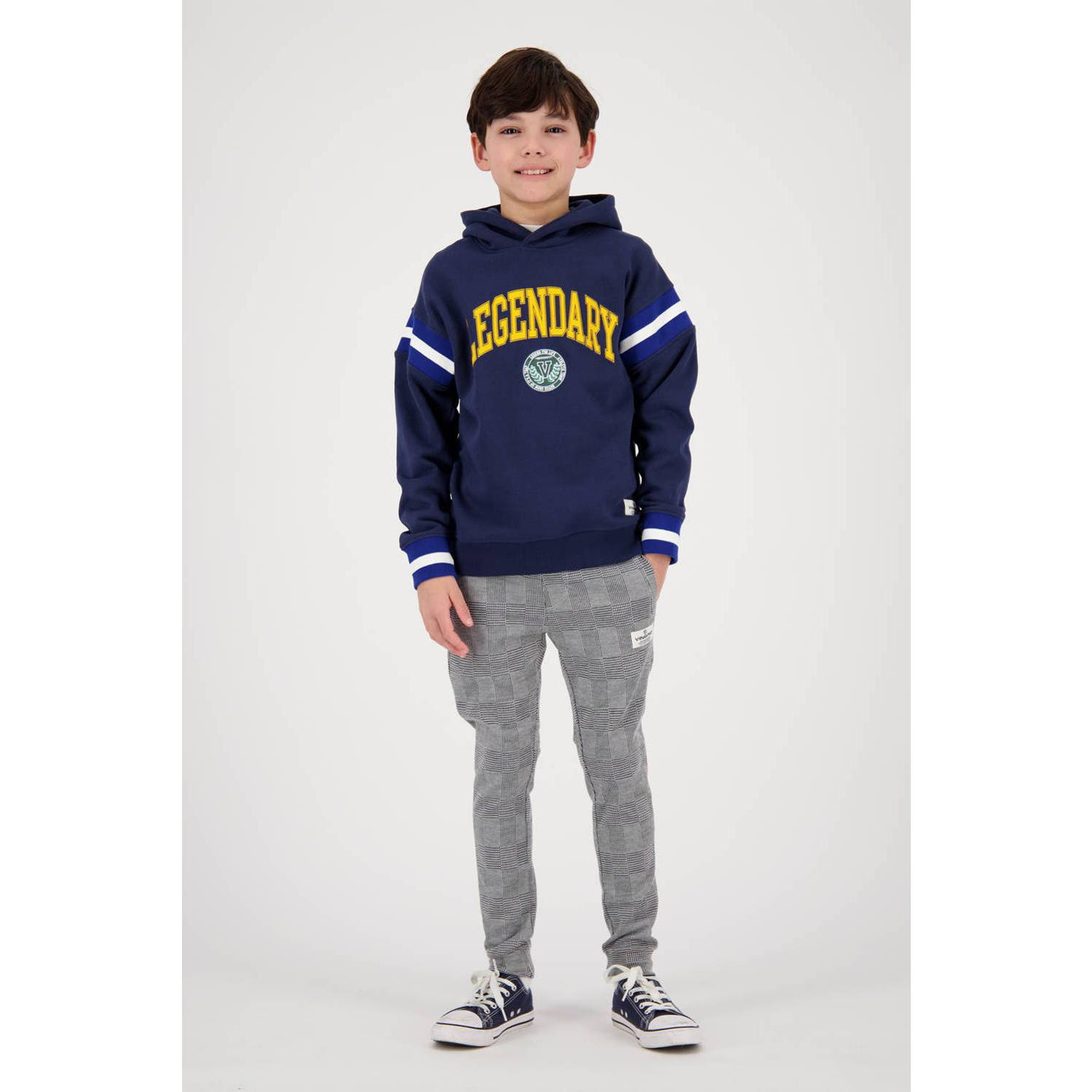 Vingino hoodie Niyos donkerblauw geel