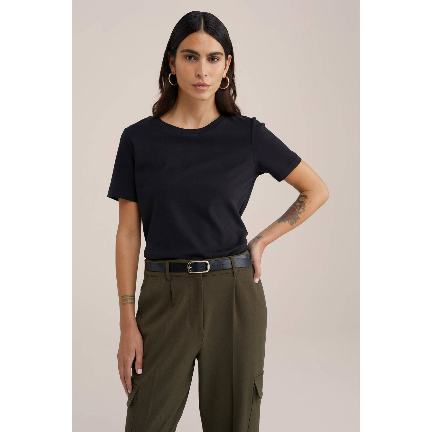 WE Fashion WE STUDIO T-shirt zwart